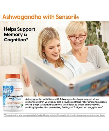 Doctor's Best Ashwagandha with Sensoril 125 mg - 60 Vegan Capsules for Stress Relief & Wellness - Buy Online on GoSupps.com