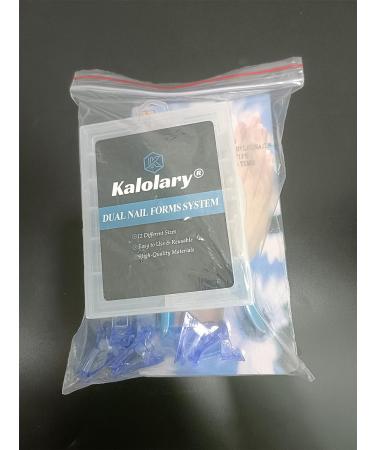 Kalolary Dual Nail Forms Set | 120PC Stiletto Nail Tips + 10 Blue Nail Clips Nail File & UV Gel Brush for Professional Nail Art Extension - Buy Online on GoSupps.com