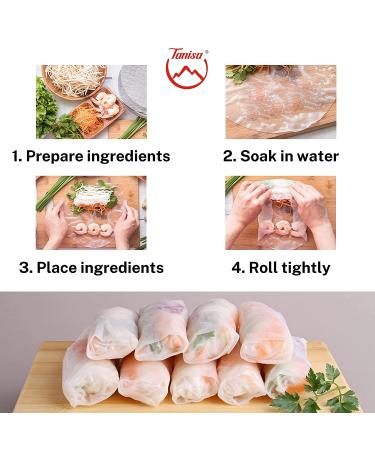 Tanisa Organic Spring Roll Rice Paper Wrapper (22cm Round 12 oz) - Non GMO & Gluten Free - Made In Vietnam - Banh Trang Goi Cuon - Buy Online on GoSupps.com