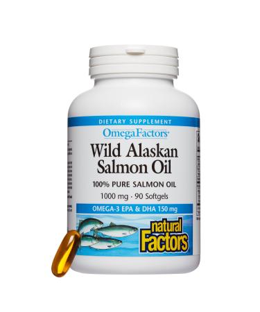 Natural Factors Wild Alaskan Salmon Oil 1000 mg 90 Softgels