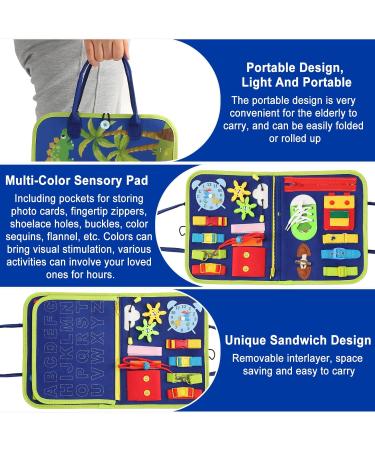 Fiddle Blanket for Dementia | Fidget Sensory Pad & Memory Aid for Seniors | Perfect Gift for Alzheimer's Patients - Buy Online on GoSupps.com