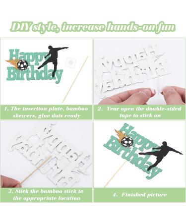 7 Pieces Football Cake Topper Happy Birthday Football Cake Decorations Soccer Cake Topper Decorations for Boys Birthday Decorations Sports Themed Party Decorations Supplies - Buy Online on GoSupps.com