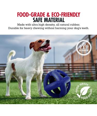 Tuff Pupper SuperChewy Tough Dog Cage Ball Toy | Durable Natural Rubber for Large Breeds | 4-Inch Ultra-Durable 8.5 OZ Toy - Buy Online on GoSupps.com
