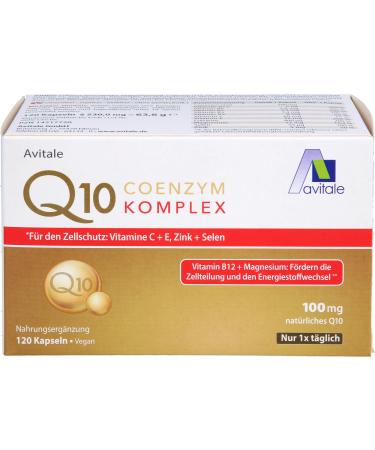 Avitale Coenzyme Q10 Complex Capsules with 100mg pure plant-based coenzyme Q10 vitamin C 120 capsules - Buy Online on GoSupps.com