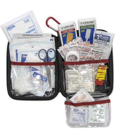 Lifeline 85 Piece Commuter First Aid Kit - Compact Hard Shell Foam Case - Ideal for Cars, Camping, Hiking, Offices - Red - Buy Online on GoSupps.com