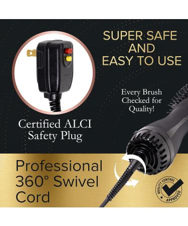 Professional Blow Dryer Brush by UZALLA | Ionic Hot Air Brush & Volumizer for Women | Frizz-Eliminating Hair Styler with Dual-Action Bristles - Buy Online on GoSupps.com