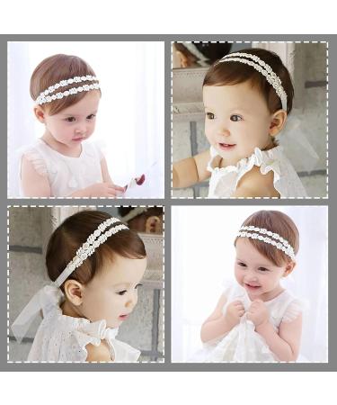 LENTQIUTT Baby Double Lace Elastic Headband - Soft Bow Hairband for Girls | Perfect Hair Accessories for Newborns & Toddlers - International Shipping - Buy Online on GoSupps.com