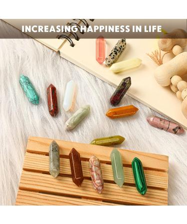 60 Pieces Crystal Hexagonal Wand Stones Bulk - Healing Worry Stones Set for Witchcraft Meditation and Home Decor - Buy Online on GoSupps.com