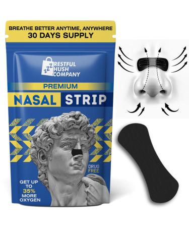 Nasal Strips (30 Ct) - Boost Oxygen intake - Extra Strength Nasal Strips - Improve sleep Quality- Nasal Congestion Relief Strips -Non-Invasive Anti Snoring Strips for Men & Women- hypoallergenic