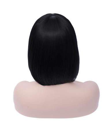 Mildiso Black Short Bob Wig - 12 Inch Synthetic Colorful Cosplay & Daily Wear Wig for Women - Natural Look Hair - Buy Online on GoSupps.com