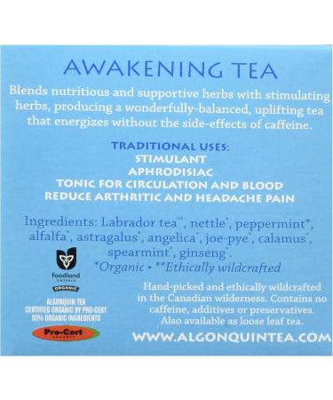Algonquin Tea Awakening Tea Organic 16 Tea Bags 18g - Buy Online on GoSupps.com
