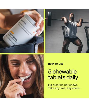 Momentous Creatine Chews - Creapure Creatine Monohydrate - Supports Strength, Lean Muscle, & Recovery for Men & Women - NSF Certified for Sport - 150 Chewable Tablets - Mango - Buy Online on GoSupps.com