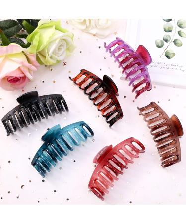 6 Pack Candy Color Hair Claw Clips 4 Inch - Non-Slip Large Clips for Women & Girls with Thick Hair - Fashion Headwear Accessory - Strong Hold - Buy Online on GoSupps.com