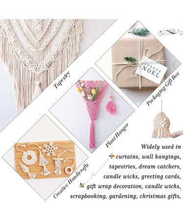 Lereati Navy Blue Macrame Cord - 2mm x 219yards Natural Cotton Rope Yarn for DIY Crafts, Wall Hanging, Plant Hangers, Knitting, Christmas Wrapping - Buy Online on GoSupps.com