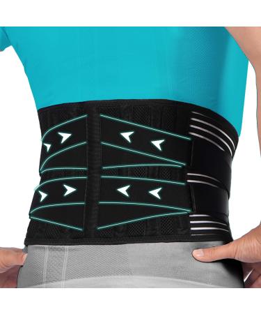 MODVEL Back Braces for Lower Back Pain Relief with 6 Stays, Breathable Back Support Belt for Men/Women for work , Anti-skid lumbar support belt with 16-hole Mesh for sciatica (S) Small