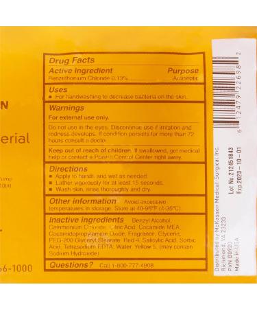 McKesson Antibacterial Liquid Hand Soap, 1000 mL Pack of 1 Refill Bag, Clean Scent Fresh 33.81 Fl Oz (Pack of 1) - Buy Online on GoSupps.com