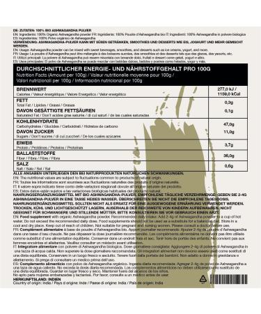 Bio Ashwagandha Pulver 1kg - Organic Ashwagandha Powder 100% Natural & Vegan Ground Ashwagandha Root - International Shipping Available - Buy Online on GoSupps.com