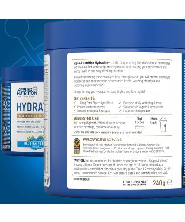  Applied Nutrition Applied Nutrition Hydration + Blue Raspberry 240G - Buy Online on GoSupps.com