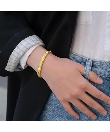 Magnetrx Ultra-Strong Magnetic Tape for Women - Adjustable Gold Bracelet with Crystal & Size Tool | Double Magnet Stainless Steel - Buy Online on GoSupps.com