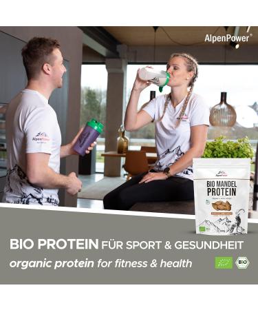 Alpenpower Organic Almond Protein Powder 600g | Vegan Gluten-Free 50% Protein | Rich in Calcium & Vitamins | 100% Organic Almonds - Buy Online on GoSupps.com