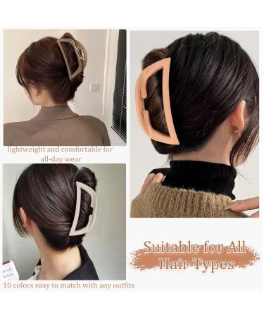 10 Pcs Ladder-Shaped Large Claw Clips for Women - 4.5 Inch Non-Slip Hair Clamps for Thick Hair - Buy Online on GoSupps.com