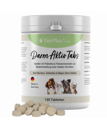 Exvital TierPlus intestine active tablets for dogs & cats prebiotics complex for a healthy intestinal flora after diarrhea worm cure antibiotics & gastrointestinal infections 120 tablets made in Germany - Buy Online on GoSupps.com