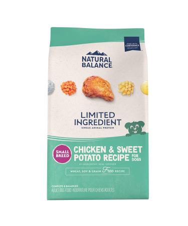 Natural Balance Limited Ingredient Diet | Small-Breed Adult Grain-Free Dry Dog Food | Protein Options Include Salmon, Duck, Chicken or Beef Chicken & Sweet Potato (New Formula) 4 Pound (Pack of 1) Dog Food