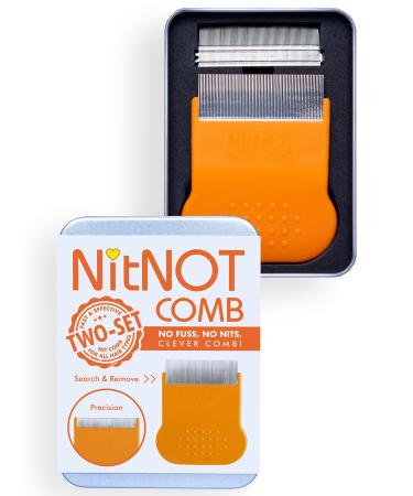 NitNOT - Nit Comb As Seen on Dragons Den Head Lice Treatment for any type of Hair Precision Comb 2 Heads Best of Lice combs for nit treatment Metal Nit Comb for Headlice Professionally Endorsed