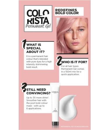 L'Or al Paris Colorista Permanent Gel Hair Dye - Rose Gold | Long-Lasting Vibrant Color with High Shine | At-Home Hair Colour - Buy Online on GoSupps.com