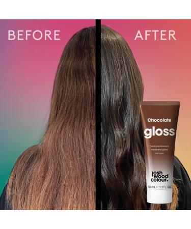 Josh Wood Hair Gloss (Chocolate) - Velvety Chocolate Brown Shade, 6-Wash Semi-Permanent Vegan Formula - 100ml Cream - Buy Online on GoSupps.com