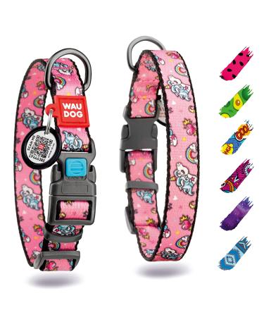 Waudog nylon collar dog dog hewing band Big dog dog collar medium-sized dog collar little dog dog dogs neck band nylon dog cloak puppy adjustable digital dog brand pink unicorn 24-40 cm length 20 mm width - Buy Online on GoSupps.com