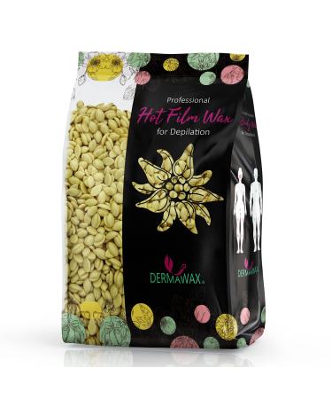 Dermawax Waxing pearls for sensitive skin hot wax wax sparrows use without wax stripes to professional hair removal face legs poor bikini zone depilation brazilian waxing (1 kg) 1 kg (1 Pack)