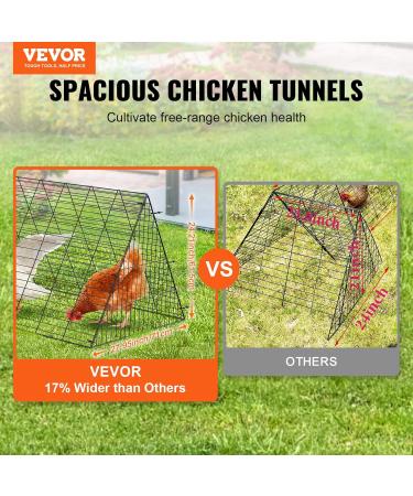VEVOR Chicken Tunnels 287 x 78.7 x 24.2 inch(LxWxH) Chicken Tunnels for Yard Portable Chicken Tunnels for Outside with Corner Frames 2 Sets Suitable for Chickens Ducks Rabbits - Buy Online on GoSupps.com