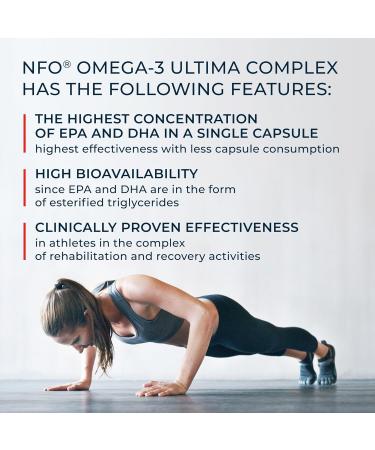 NFO Omega 3 Ultima 120 Capsules Norwegian Fish Oil with an Effective Formula with high Concentration of EPA:DHA Natural PUFA Premium Complex Made of Freshly Caught Wild Fish Produced in Norway - Buy Online on GoSupps.com