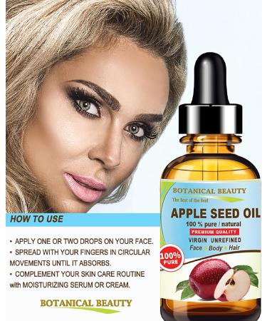 Botanical Beauty 100% Pure Apple Seed Oil - Virgin Unrefined Cold-Pressed Moisturizer for Face Body Hair and Nails | 0.5 Fl. oz - Buy Online on GoSupps.com