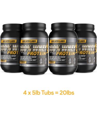 Goliath Labs 100% Whey Protein Powder Isolate Fast-Absorbing Workout Supplement for Men & Women 25g Protein, 5.5g BCAAs Lean Muscle Growth & Recovery 5 lbs/68 Servings (Peanut Butter Chocolate) - Buy Online on GoSupps.com