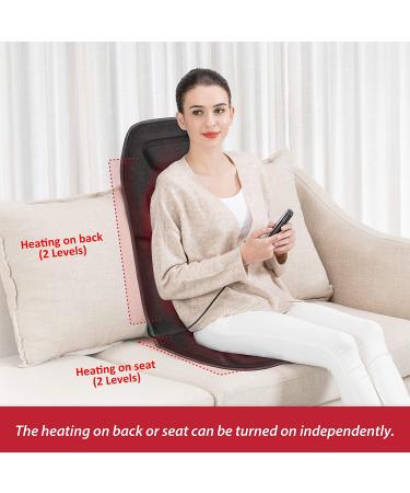 Comfier Massage Seat Cushion with Heat and 10 Vibration Motors - Back Massager for Chair - Ideal Gifts - Black - Buy Online on GoSupps.com