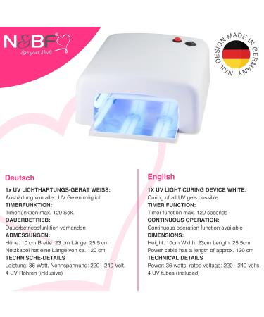 NAILS FACTORY N&BF | UV Gel Nail Studio Starter Set - Complete Nail Art Kit with UV Lamp & Base Gel - Buy Online on GoSupps.com