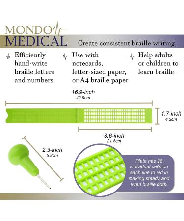 MonMed Braille Fingerboard Slate & Stylus - 4 Piece Writing Kit for Blind & Visually Impaired - Buy Online on GoSupps.com