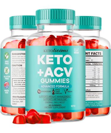 (2 Pack) Ketolicious Keto ACV Gummies Ketolicious Gummys Advanced Formula 1050MG All Natural Premium Plus Apple Cider Vinegar Gummy Maximum Strength Gomitas Reviews 120 Gummies for 2 Months - Buy Online on GoSupps.com