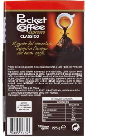  Ferrero Ferrero Pocket Classic Coffee Chocolate and 100% Arabica Coffee Praline Pack of 18 Pralines - 225g - Buy Online on GoSupps.com