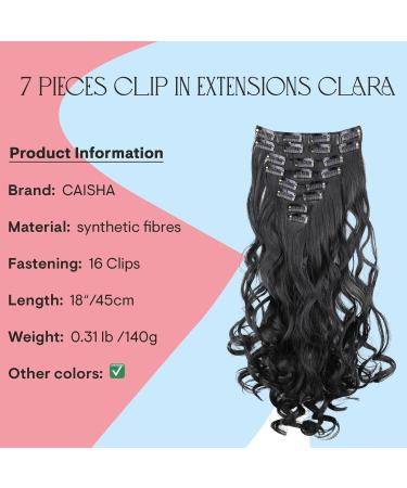 CAISHA XL 18" 7 Pieces Set CLIP IN EXTENSIONS Hairpiece Wavy Black CE1-1 black #1 CE1-1 - Buy Online on GoSupps.com