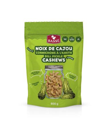 Bass Cashews Dill Pickle Flavour A Tasty Tangy and Tart Snack with 9g of Protein Per Serving - 800 Gram bag