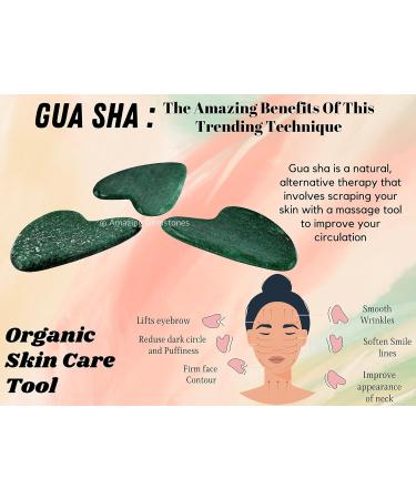 Buy Super Smooth Green Aventurine Gua Sha Facial Tools - Natural Face Sculptor for Jawline & Chin | Premium Box Included - Buy Online on GoSupps.com
