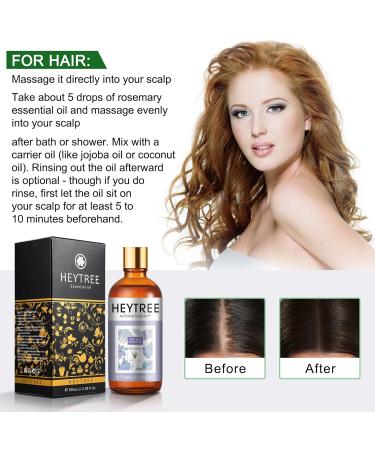 Heytree Rosemary Oil 100% Pure & Natural - 100ml Therapeutic Grade for Hair Growth Skin & Nails | Aromatherapy Diffuser Oil - Buy Online on GoSupps.com