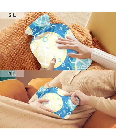 Buy 2L Hot Water Bottle with Cover - Large for Pain Relief & Hot/Cold Therapy - Lemon Orange - Buy Online on GoSupps.com