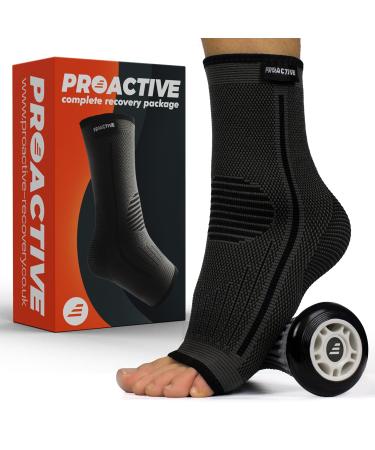 ProActive Plantar Fasciitis Recovery Kit Compression Socks One Pair Foot Roller and Recovery Guide Perfect for Plantar Fasciitis Support Achilles Tendonitis Sports Injury Heel Ankle Pain Regular