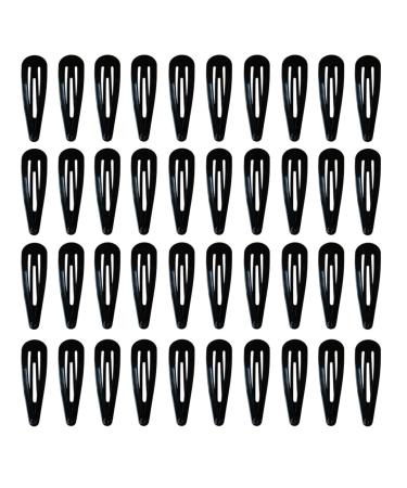 Alef Judaica Anti-rust Metal Snap Hair Clips for Women | Non Slip Metal Barrettes for Girls | Reusable Classic Snap Barrettes for All Hair Types | 4.9 cm Hair Accessories Black 25 pcs 25 Count (Pack of 1) Black