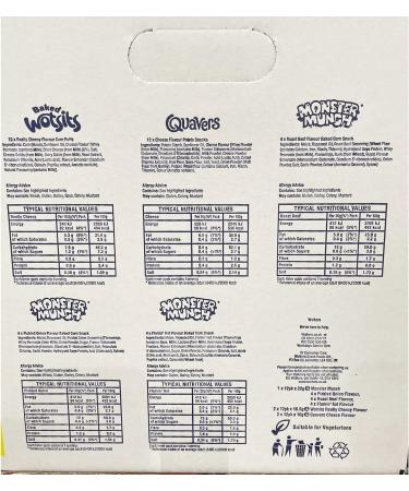 Walkers Crisps Snack Variety Box 36 Pack Quavers Baked Wotsits Mega Monster Munch Crisps Snack Mix Party Box Boxed Treatz - Buy Online on GoSupps.com
