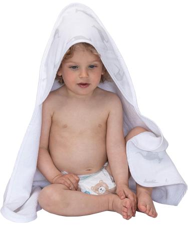 Urban Kanga Hooded Baby Towel | Double-Sided Oeko-Tex Cotton Muslin | Grey Kanga Premium International Shipping - Buy Online on GoSupps.com